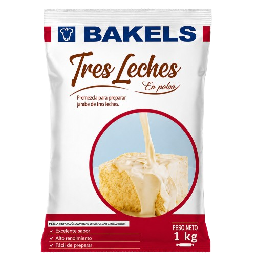 Premezcla Tres Leches Bakels 1 kg para preparar jarabe de tres leches